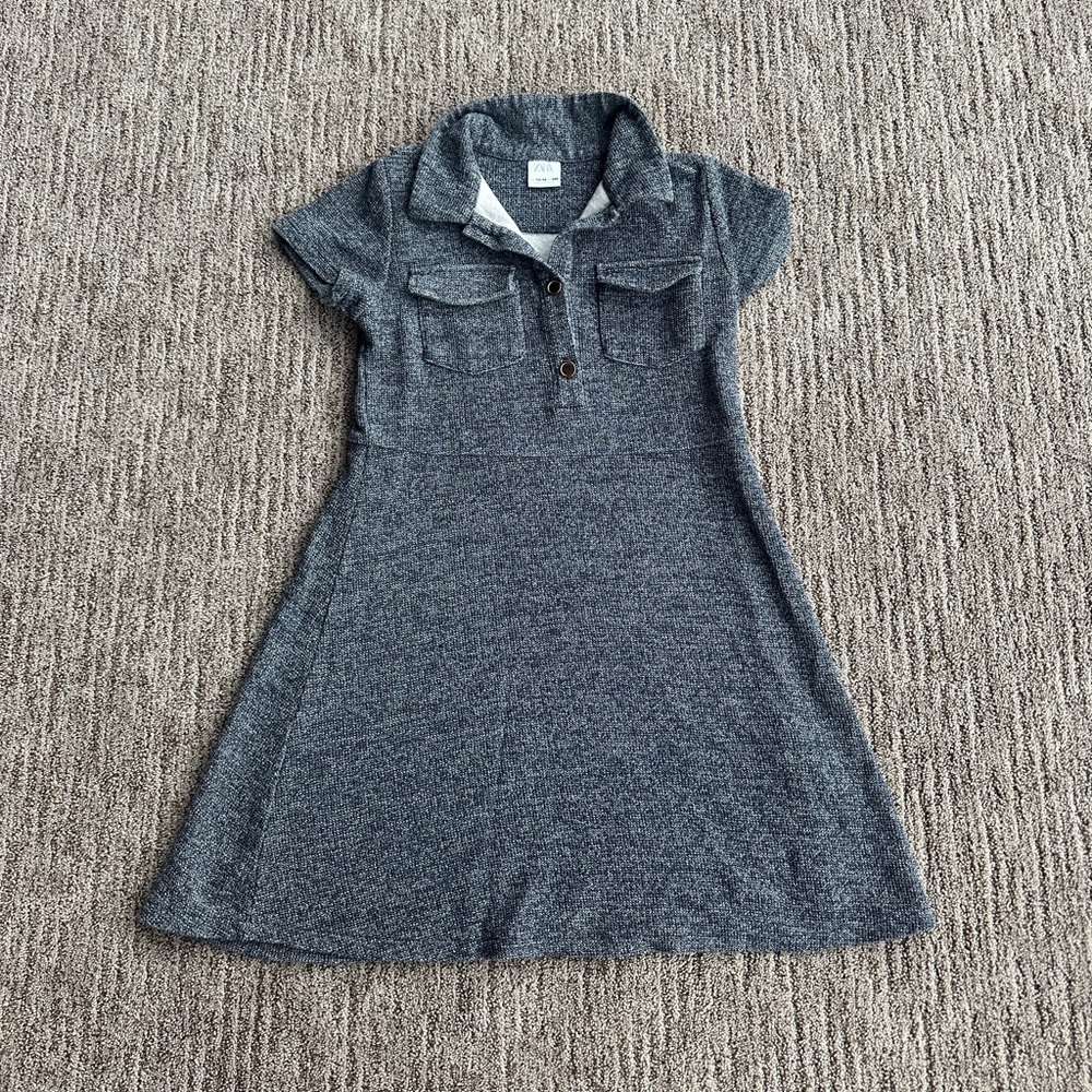 Zara soft cotton denim colored dress with gold buttons